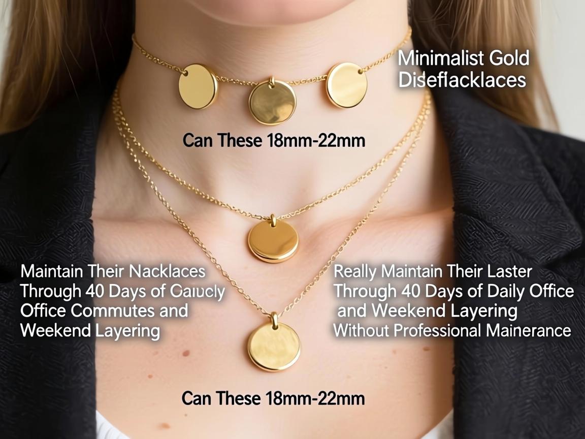 Can These 18mm-22mm Minimalist Gold Disc Necklaces Really Maintain Their Luster Through 40 Days of Daily Office Commutes and Weekend Layering Without Professional Maintenance