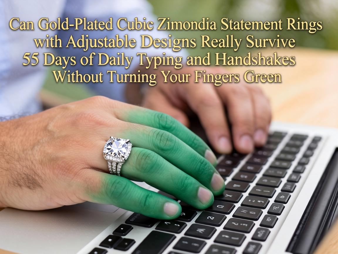 Can Gold-Plated Cubic Zirconia Statement Rings with Adjustable Designs Really Survive 55 Days of Daily Typing and Handshakes Without Turning Your Fingers Green