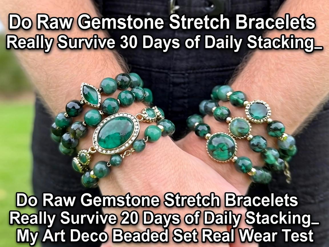 Do Raw Gemstone Stretch Bracelets Really Survive 30 Days of Daily Stacking_ My Art Deco Beaded Set Real Wear Test