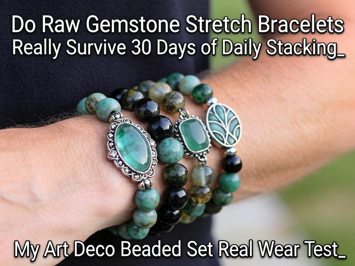 Do Raw Gemstone Stretch Bracelets Really Survive 30 Days of Daily Stacking_ My Art Deco Beaded Set Real Wear Test