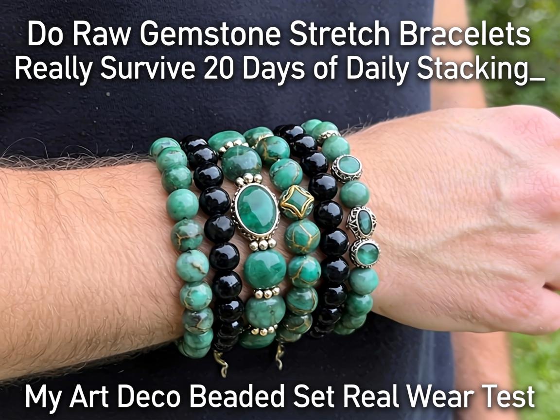 Do Raw Gemstone Stretch Bracelets Really Survive 30 Days of Daily Stacking_ My Art Deco Beaded Set Real Wear Test