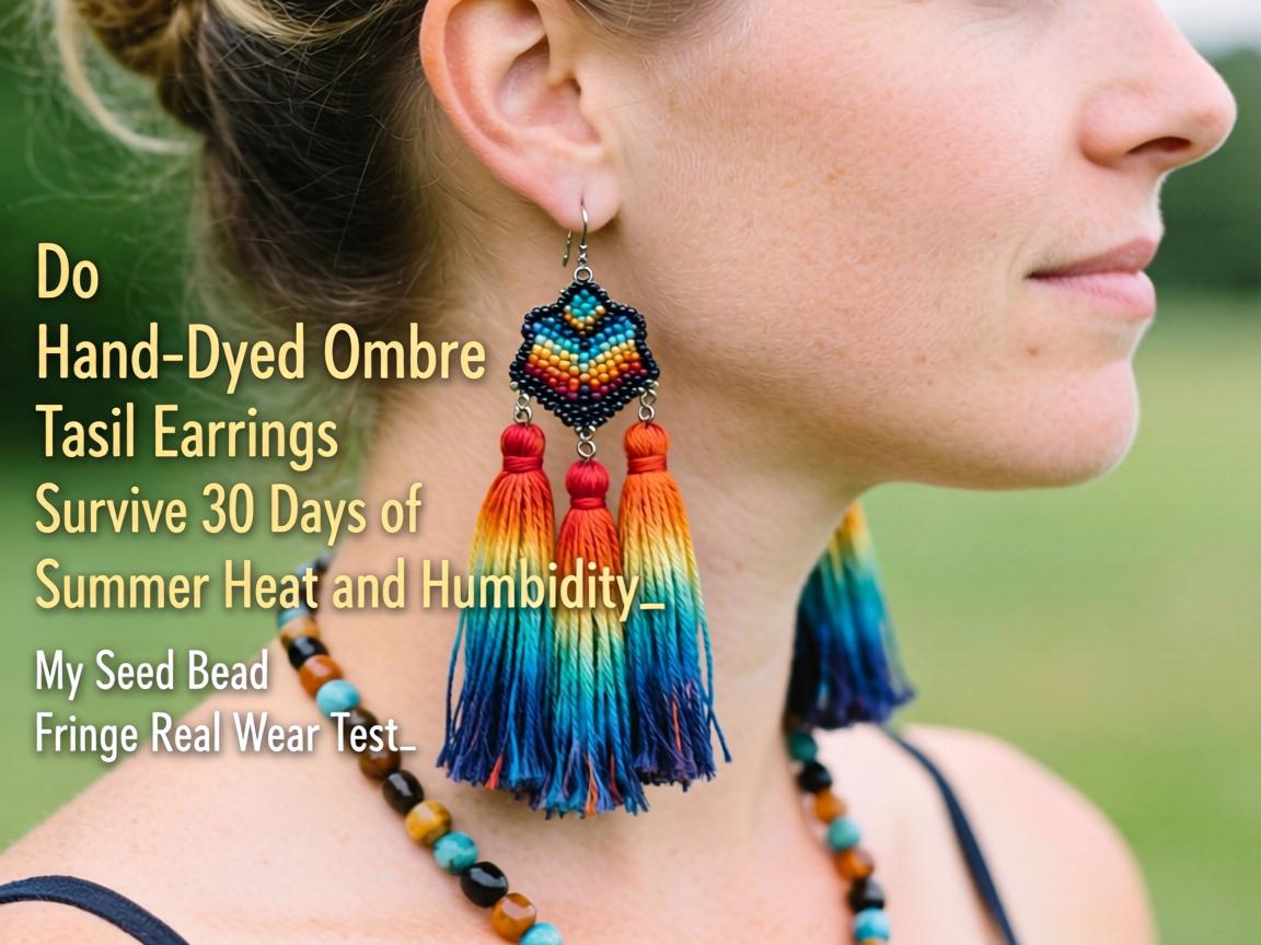 Do Hand-Dyed Ombré Tassel Earrings Survive 30 Days of Summer Heat and Humidity_ My Seed Bead Fringe Real Wear Test