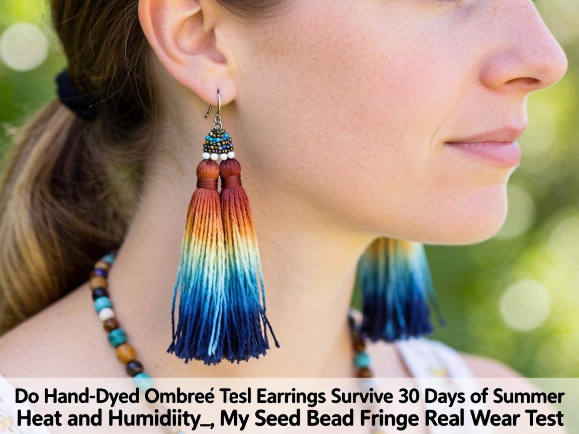 Do Hand-Dyed Ombré Tassel Earrings Survive 30 Days of Summer Heat and Humidity_ My Seed Bead Fringe Real Wear Test