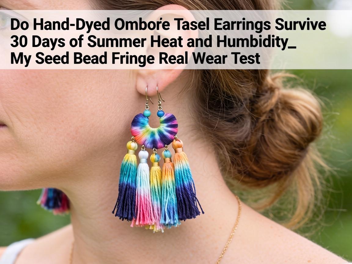 Do Hand-Dyed Ombré Tassel Earrings Survive 30 Days of Summer Heat and Humidity_ My Seed Bead Fringe Real Wear Test