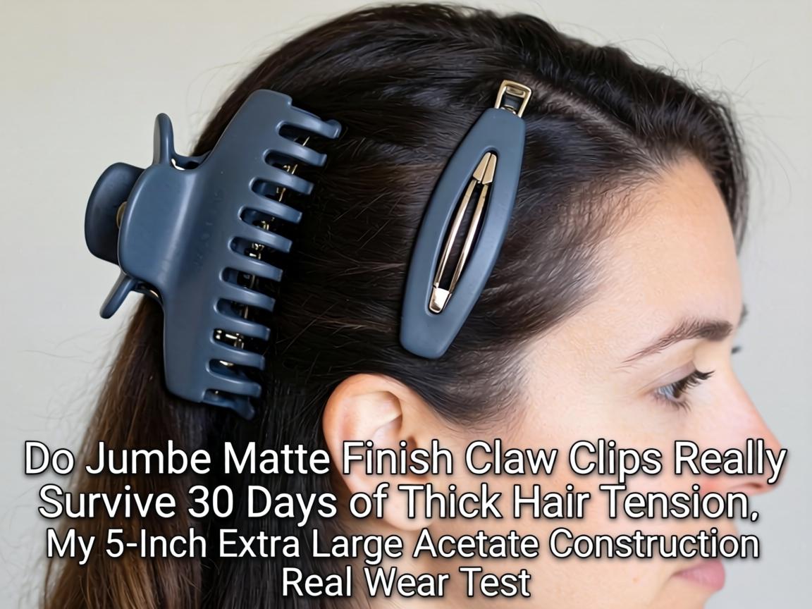 Do Jumbo Matte Finish Claw Clips Really Survive 30 Days of Thick Hair Tension_ My 5-Inch Extra Large Acetate Construction Real Wear Test