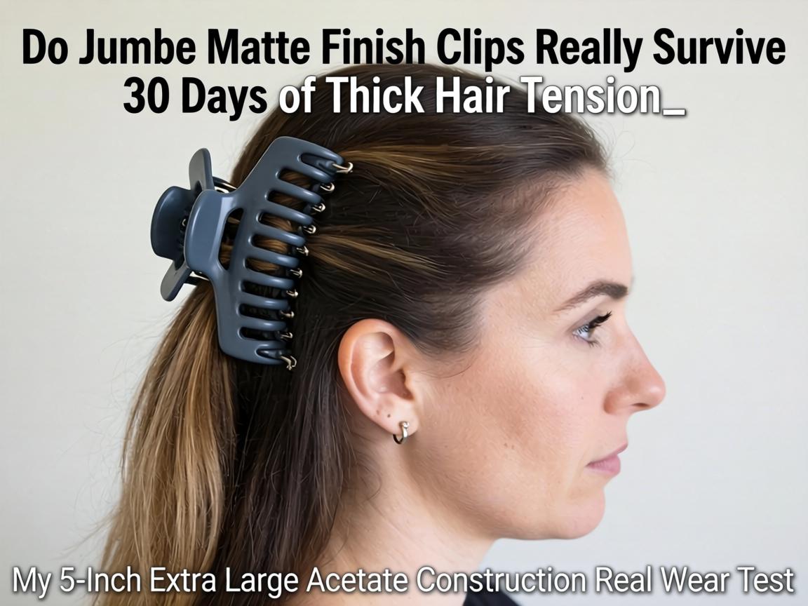 Do Jumbo Matte Finish Claw Clips Really Survive 30 Days of Thick Hair Tension_ My 5-Inch Extra Large Acetate Construction Real Wear Test
