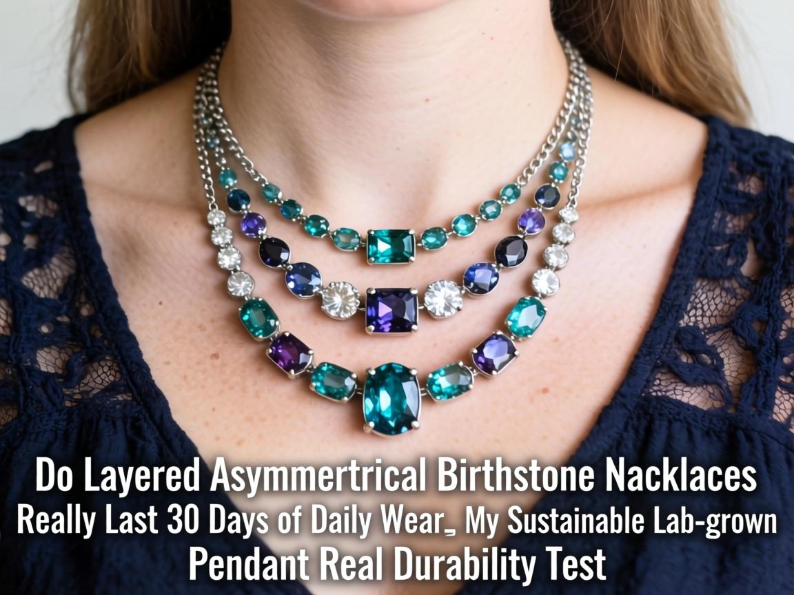 Do Layered Asymmetrical Birthstone Necklaces Really Last 30 Days of Daily Wear_ My Sustainable Lab-Grown Pendant Real Durability Test